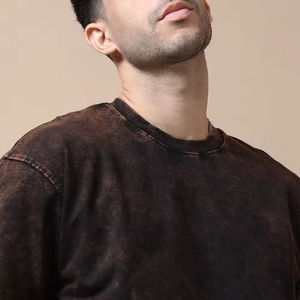 T-shirt Homme Qualité Pro 2026 en Coton Délavé Acide, Tissu Respirant, Fabriqué en Usine, Couleur Unie, T-shirts Vierge pour Homme - Product Image 3