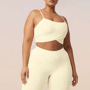 Soutien-gorge de yoga Nesta Sports Fashion jaune clair pour femmes, grande taille, avec découpe au dos, idéal pour la gym et le fitness - Product Image 2