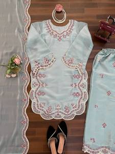 Ensemble de costume palazzo élégant pour femmes avec dupatta, tissu doux et confortable, tenue traditionnelle élégante pour les fêtes et les occasions festives - Product Image 4