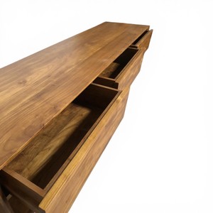 Centro de Entretenimiento de Madera de Teca Sólida Estilo Japandi, Mesa de TV Flotante Hecha a Mano para el Hogar y Hoteles - Product Image 3