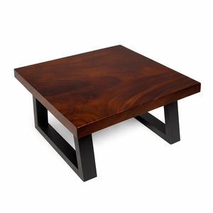 Mesa de Centro Moderna Minimalista Niwara Bisoepo, Duradera, de Calidad Premium, con Superficie de Madera Suar de Borde Recto y Base Metálica Resistente - Product Image 3
