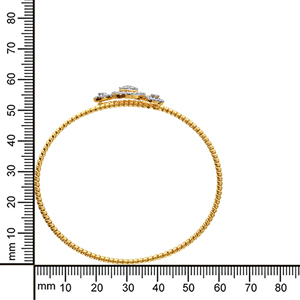 Bracelet élégant pour femme en or jaune 18 carats avec diamants de laboratoire, triple cercle, design de créateur - Product Image 4