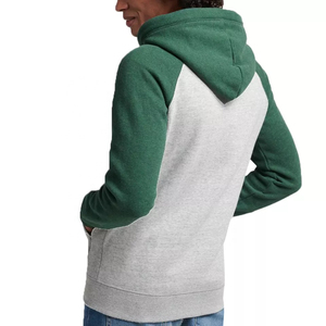 Unisex Hooded Zip-Up <b>Sweatshirt</b> <b>Grey</b> Green Cotton French Terry Casual Autumn Regular Fit Pocket Design - Product Image 2