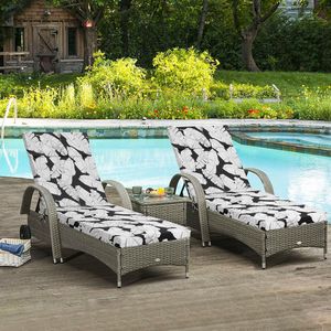 Set di 2 Cuscini per Chaise Longue da Interno/Esterno con Lacci, Cuscini per Sedie da Patio, Cuscini per Prato e Piscina - Product Image 4