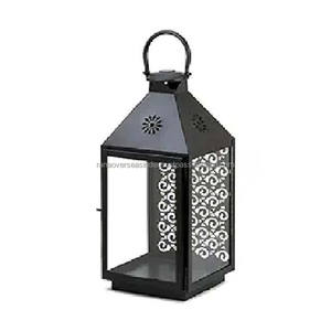 Lanterne décorative en métal avec panneaux de verre parfaite pour les mariages, la décoration festive et l'éclairage d'ambiance au prix de gros - Product Image 2