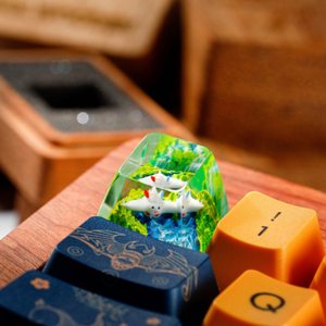 Keycaps Artisanat Forêt Mystique, Keycaps Artisanat Personnalisé, Keycaps Anime Mignons, Keycaps Verts, Ensemble de Keycaps, Keycaps en Bois - Product Image 5