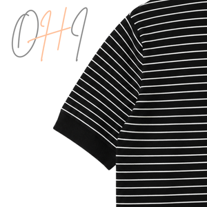 Camiseta Oversize a Rayas Blancas y Negras para Hombre, Personalizada, de Algodón, Estilo Casual Urbano, Manga Raglán, 320g, Moda de Verano, Ecológica - Product Image 4
