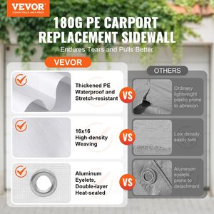 Resistente 10X20 ft bianco Garage tenda riparo Carport copertura tettoia protezione UV facile installazione sfera bungee - Product Image 2