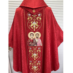 Chasuble rouge pour prêtre catholique avec étole, modèle 2025, sur mesure, haute qualité, nouveau design, broderie - Product Image 6