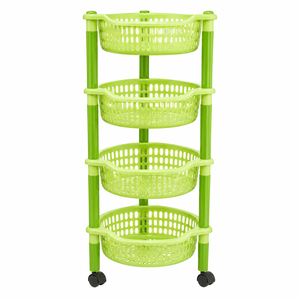 Chariot de rangement en plastique 4-en-1 pour l'organisation de la maison, chariot de rangement en plastique écologique de haute qualité pour le bureau, la cuisine et les épices - Product Image 1