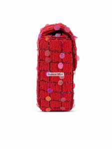 Handmade Fashion Mart <b>Beaded</b> Floral Clutch Bag Rectangle Pattern Cotton Lining Magnetic Closure Chain <b>Strap</b> Evening Party Purse - Product Image 3