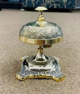 <b>Table</b> Desk Bell Antique Vintage Brass Hotel Service Ornate Reception Counter - Product Image 3