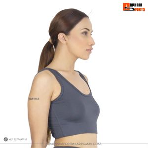 DAPNIA SPORTS Sujetador deportivo para mujer, color liso, espalda cruzada, cuello redondo, soporte medio, transpirable, para tenis y entrenamiento - Product Image 4