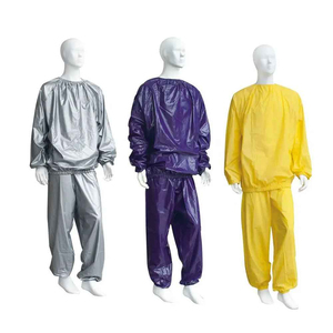 Combinaison de sauna violette pour hommes, manches longues, col rond, taille élastique, fibre de polyéthylène, vêtements d'entraînement toutes saisons - Product Image 5