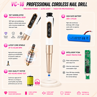 Professionele draadloze elektrische nagelboorpen, oplaadbaar, van aluminium, draagbare nagelvijlmachine voor manicure & pedicure