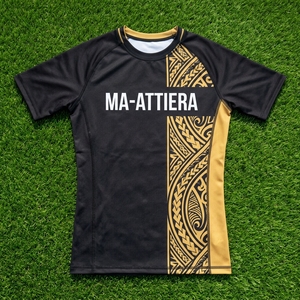 <b>Mens</b> Black Gold <b>Compression</b> Shirt Short Sleeve Graphic Print Athletic Gym Running Training Sportswear Performance <b>Top</b> - Product Image 5