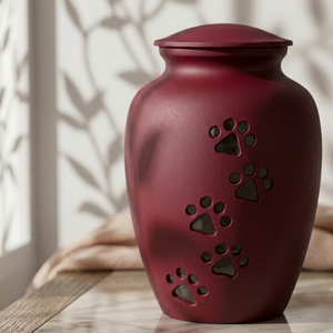 Urna Negra para Cremación de Mascotas con Diseño de Huella Dorada para Guardar Cenizas - Product Image 3