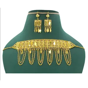 Mardesigner tasarımcı islam ramazan özel goldplated bae mücevherat özel dubai mücevherat kolye küpe seti arapça takı
