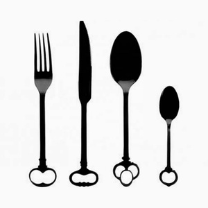 Portugal Cuillère En Acier Inoxydable Cuisine Or Rose Poli Poignée En Acier Inoxydable Fourchette Cuillère Couverts Ensemble - Product Image 2