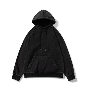 เสื้อฮู้ดดี้ผู้ชายทรงโอเวอร์ไซส์แบบย้อมสีเอซิด ขายดี พิมพ์โลโก้ได้ตามต้องการ สไตล์สตรีทแวร์ ระบายอากาศได้ดี ผลิตแบบ ODM สีซีดจางแบบซันเฟด - Product Image 1