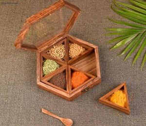 Best Quality Eco-Friendly Wooden Spices Rack <b>Box</b> Customized Logo Design Customized Size Home Restaurant Hotel Herb Spice Tools - Product Image 1
