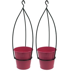 Premium Hanging Iron <b>Flower</b> Pot <b>Basket</b> with Stylish Nature Artwork <b>for</b> Garden and Terrace Decoration - Product Image 2