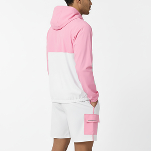 ชุดเซ็ตเสื้อฮู้ดดี้มีเชือกผูกและกางเกงขาสั้นสไตล์ลำลองแฟชั่นสตรีทสำหรับผู้ชาย ราคาขายส่ง พิมพ์ลายบล็อกสีสันทันสมัย ผ้าฝ้าย 100% - Product Image 2