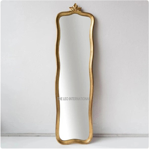 Metal <b>Frame</b> Mirror Standing <b>Large</b> Style for Home Restaurants Hotels Vintage Royal Design Golden Color Floor Mirror - Product Image 4