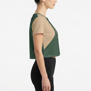 T-shirt court pour femme, nouveau style, tissu léger et doux, manches courtes, col rond, confortable, décontracté, pour l'été, pour tous les jours. - Product Image 4