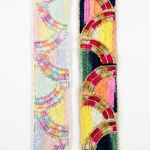 Multi Coloured Sequins Work Embroidered <b>Laces</b> for Garments Dresses Bridal Craft Trim Wholesale Export Supply - Product Image 1