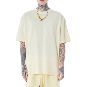 เสื้อยืดคอตตอนเปล่าขายส่งสำหรับผู้ชายและผู้หญิง 260GSM แขนสั้น สกรีนโลโก้ได้ตามสั่ง ทรงหลวมสบายๆ รับผลิตแบบ OEM ODM - Product Image 2
