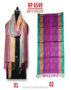 2024 Stylish Newest Custom Printed 100% Viscose Jacquard Color Blocked Design Sustainable Other <b>Scarves</b> Shawl Hijab <b>for</b> <b>Women</b> - Product Image 3