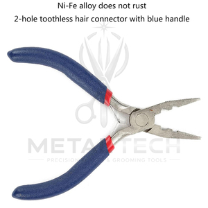 With Soft Rexine Case Stainless Steel High Quality Human Hair Extension <b>Tools</b> Micro Links Beads Rings Feather Crimp Pliers - Product Image 5