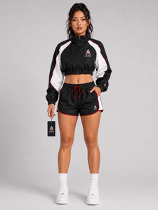 High Quality Women's Casual Windbreaker Short Set Stylish Jacket Shorts Lightweight Comfortable <b>Waterproof</b> Breathable Activewear - Product Image 1