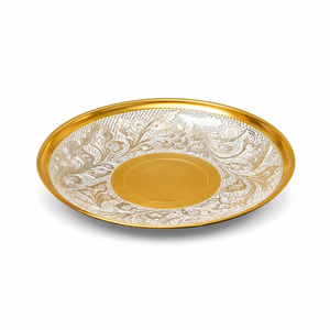 Handcrafted Brass <b>Tea</b> and Coffee <b>Cup</b> with Saucer <b>Set</b> Vintage Gold and Silver Engraved Metal Drinkware Royal Decorative Tableware - Product Image 5