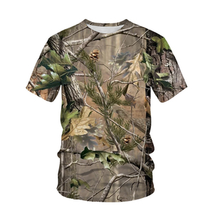 เสื้อยืดแขนยาวลายพรางสำหรับผู้ชาย คอกลม ทรงปกติ ระบายอากาศได้ดี ผลิตจากโพลีเอสเตอร์ สวมใส่สบายๆ ลายพิมพ์ - Product Image 3