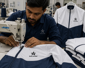 Custom <b>Men</b>’s Sports Track <b>Jacket</b> Full Zip Windbreaker Two Tone <b>White</b> Blue Latest Trending <b>Jacket</b> Athletic Teamwear <b>Jacket</b> - Product Image 4