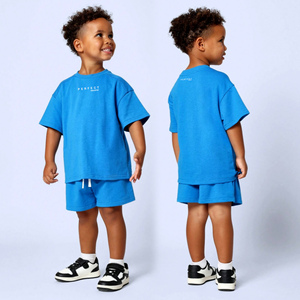 Ensembles de t-shirts et shorts pour enfants de qualité supérieure, 100 % coton, vêtements d'été pour enfants, ensembles 2 pièces, shorts pour garçons, filles, unisexe, vêtements pour enfants - Product Image 6