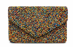 Pochette à perles multicolores |   Porte-monnaie enveloppe fait main |   Sac à main de soirée élégant |   Sac à main ethnique bohème pour soirée - Product Image 6