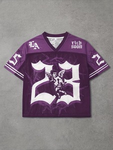 เสื้อเจอร์ซีย์อเมริกันฟุตบอลทรงปกติ คอวี แขนกุด ผ้าตาข่ายระบายอากาศ เป็นมิตรกับสิ่งแวดล้อม แห้งเร็ว สไตล์ลำลอง ฮิปฮอป สตรีทแวร์ สำหรับผู้ชาย - Product Image 4