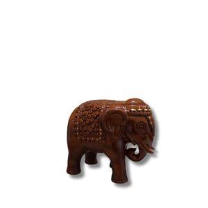 Escultura de elefante de madera hecha a mano, figura decorativa contemporánea para mesa, arte decorativo para el hogar, oficina, sala de estar - Product Image 2