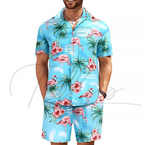 Ensembles de vêtements pour hommes de haute qualité, chemises et shorts hawaïens imprimés, pour la plage, les vacances d'été, séchage rapide, respirant - Product Image 5