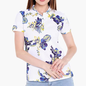 เสื้อยืดผู้หญิงผ้าแคนวาสผสมโพลีเอสเตอร์/คอตตอน พิมพ์ลายแบรนด์ของตัวเอง ขายส่ง ระบายอากาศได้ดี สวมใส่สบาย แห้งเร็ว เป็นมิตรกับสิ่งแวดล้อม - Product Image 1