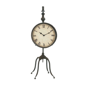 Reloj de Escritorio Moderno de Metal Plateado, Diseño de Reloj de Bolsillo Vintage, Reloj de Mesa con Acabado Cepillado, Reloj de Mesa Redondo para Sala de Estar - Product Image 2