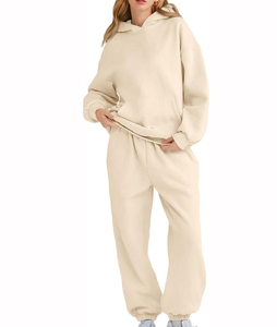 Ensemble survêtement décontracté en molleton rose pour femme grande taille, sweat à capuche et pantalon de jogging, coupe régulière, longueur intégrale, idéal pour l'été - Product Image 6