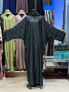 Abaya traditionnelle pour femmes musulmanes de Dubaï, faite à la main, respirante, longueur cheville, vêtements islamiques pour la saison printanière - Product Image 3