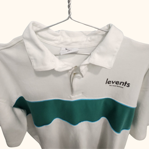 Camiseta Polo de Algodón Blanca para Hombre Levents con Diseño de Bloques de Color Verde, Manga Corta, Informal, Transpirable, Tela Oxford - Product Image 2