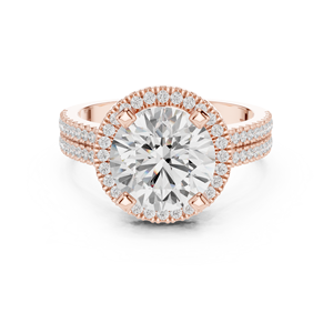 Aries Jewel 2.5 Carat Lab Grown Round Cut Classic Engagement Halo Ring 14K Gold IGI Report VS1 E Diamond for Anniversary Wedding - Product Image 5