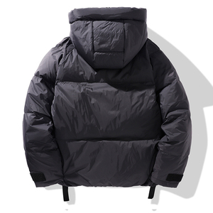 Veste d'hiver matelassée sur mesure pour homme, avec capuche, chaude, pour l'extérieur, manteau d'hiver noir en duvet, vente en gros du fabricant - Product Image 2