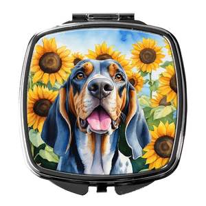 Coonhound anglais américain Tournesols Miroir de maquillage compact pliable pour femmes Voyage Miroir de poche décoratif Cadeau - Product Image 1